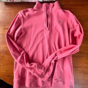 Vineyard Vines Coral Quarter-Zip Pullover